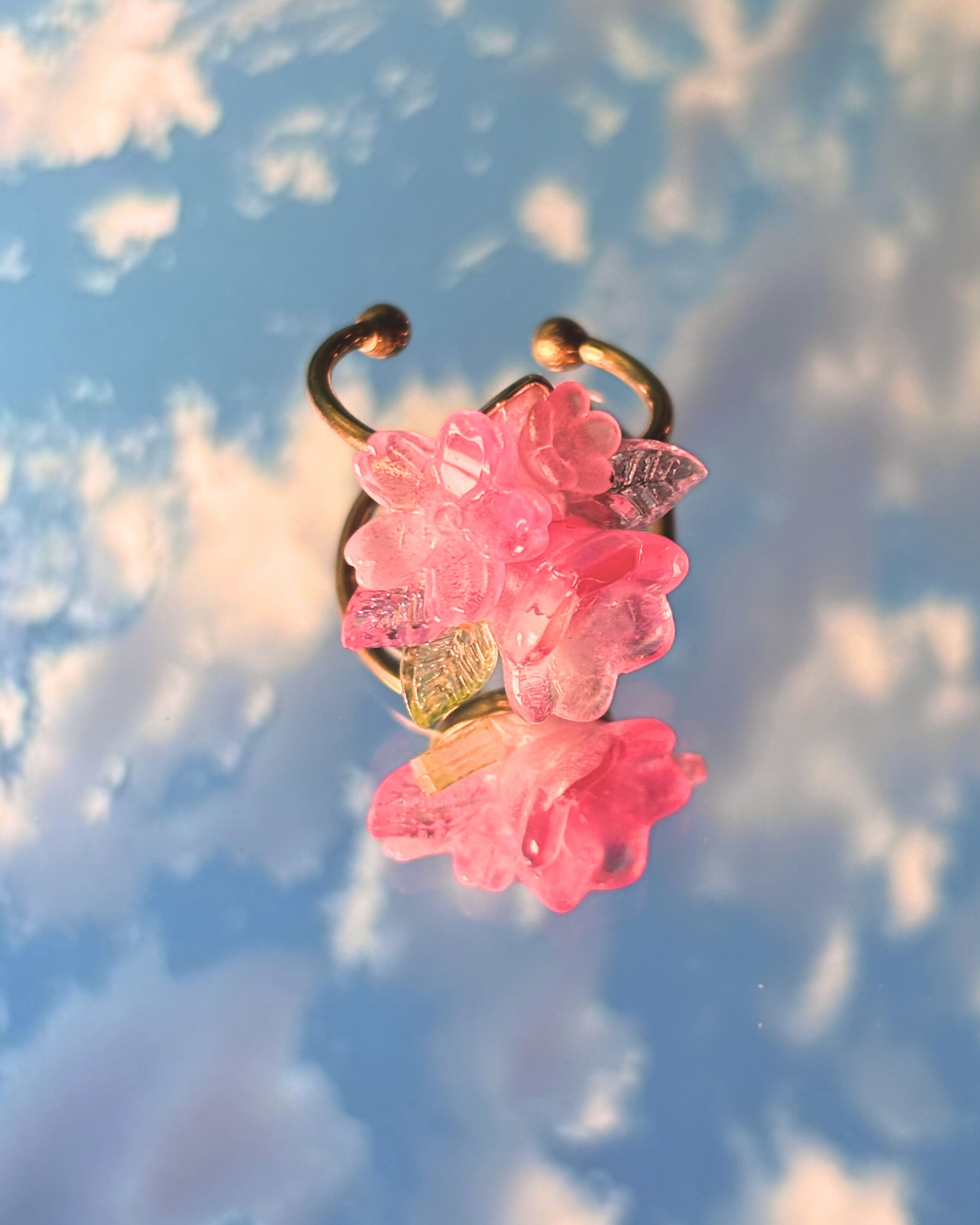 FLORAL DREAMS Stainless Steel Adjustable Ring // Sakura Wishes