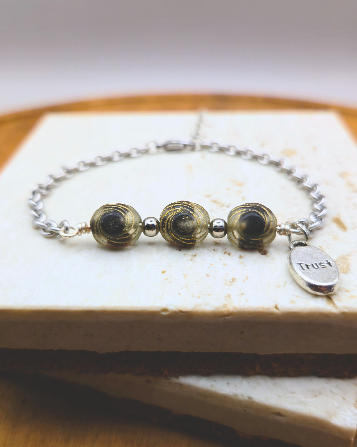 Handmade Bracelet - Gold Swirls