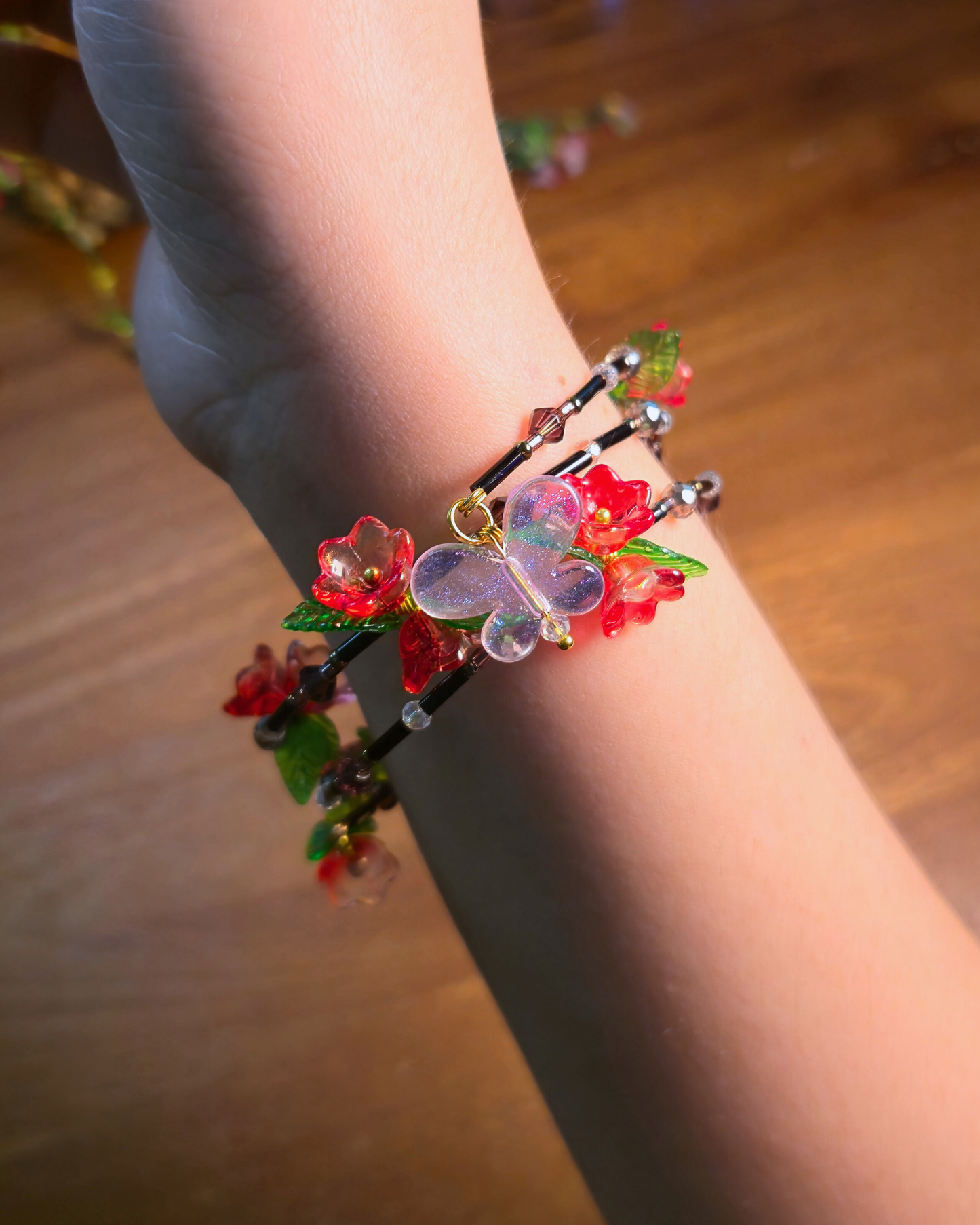 Midnight Bloom Bangles // Scarlet