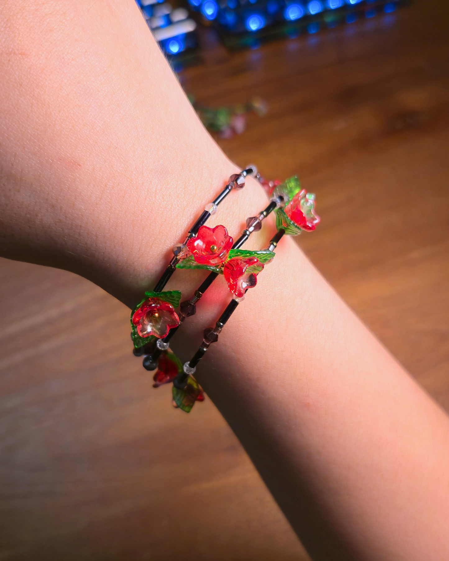 Midnight Bloom Bangles // Scarlet