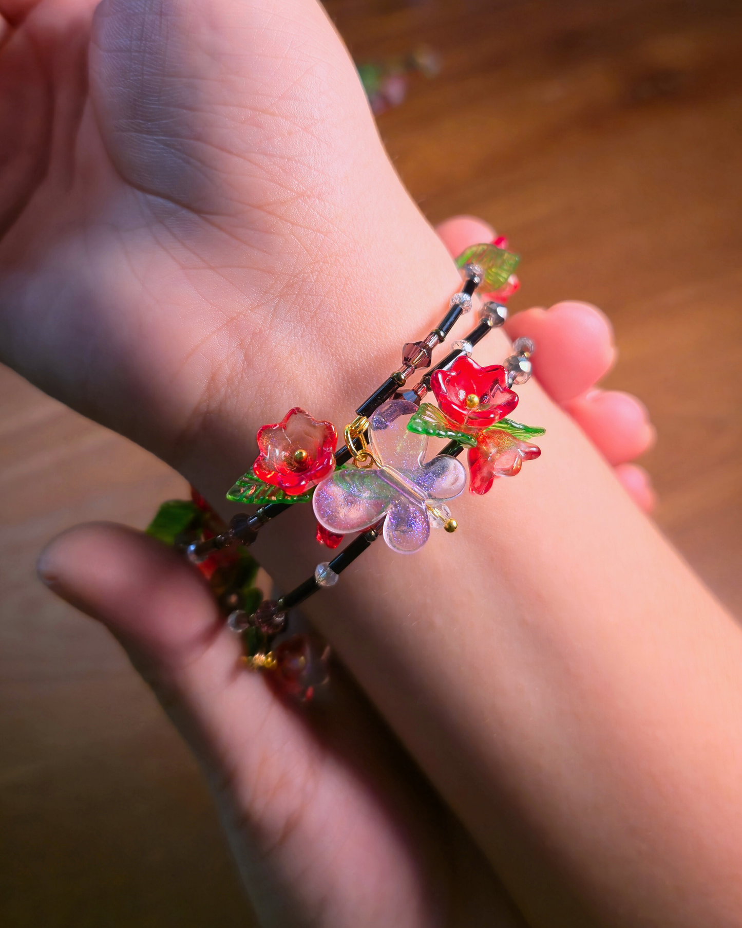 Midnight Bloom Bangles // Scarlet