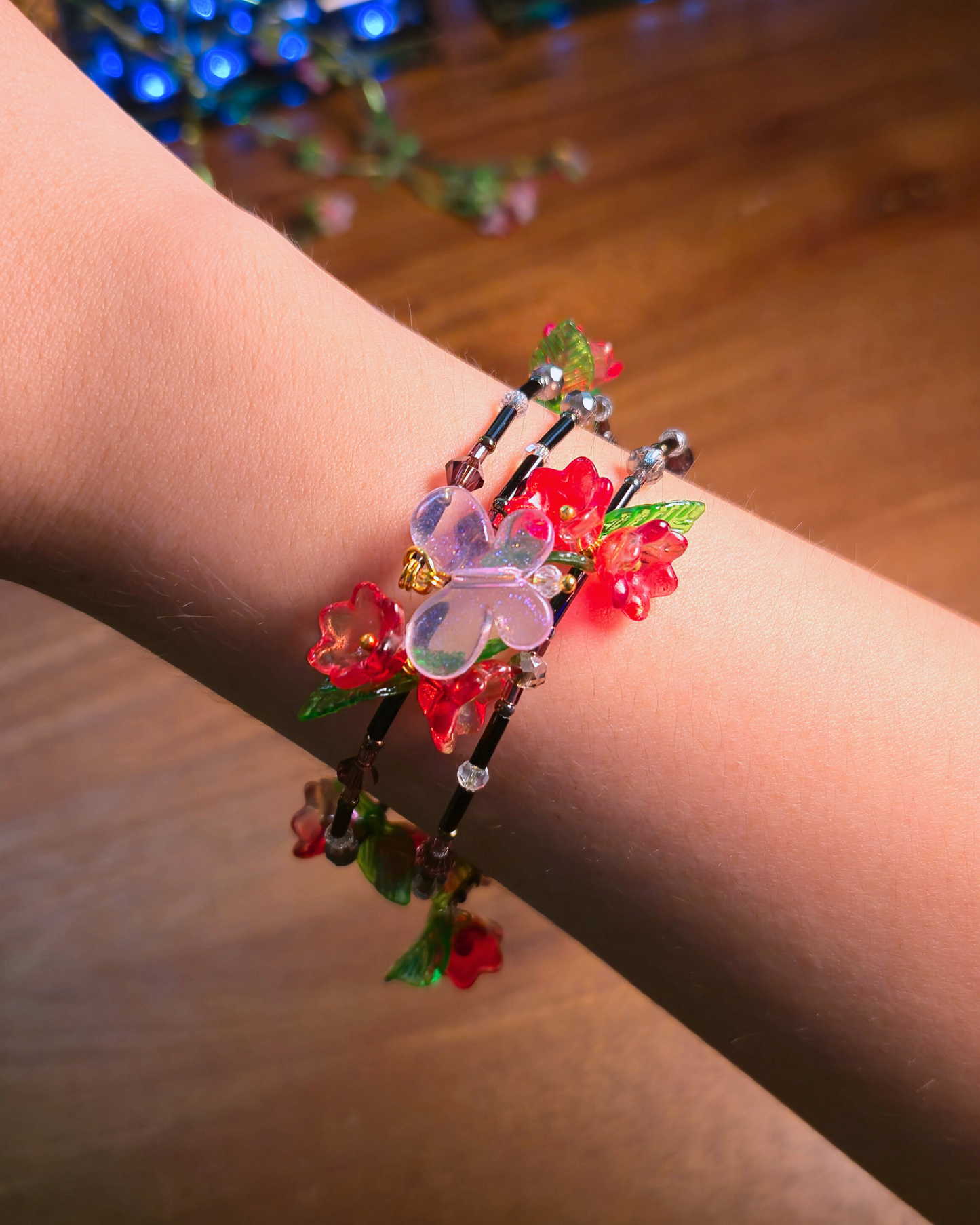 Midnight Bloom Bangles // Scarlet