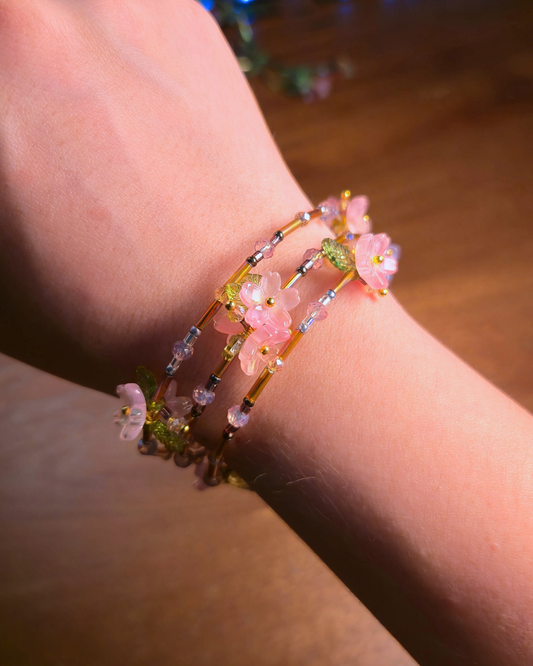 [PRE-ORDER] Blossom Vine Bangle // Peach Blossom