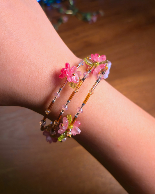 [PRE-ORDER] Blossom Vine Bangle // Pink Blossom