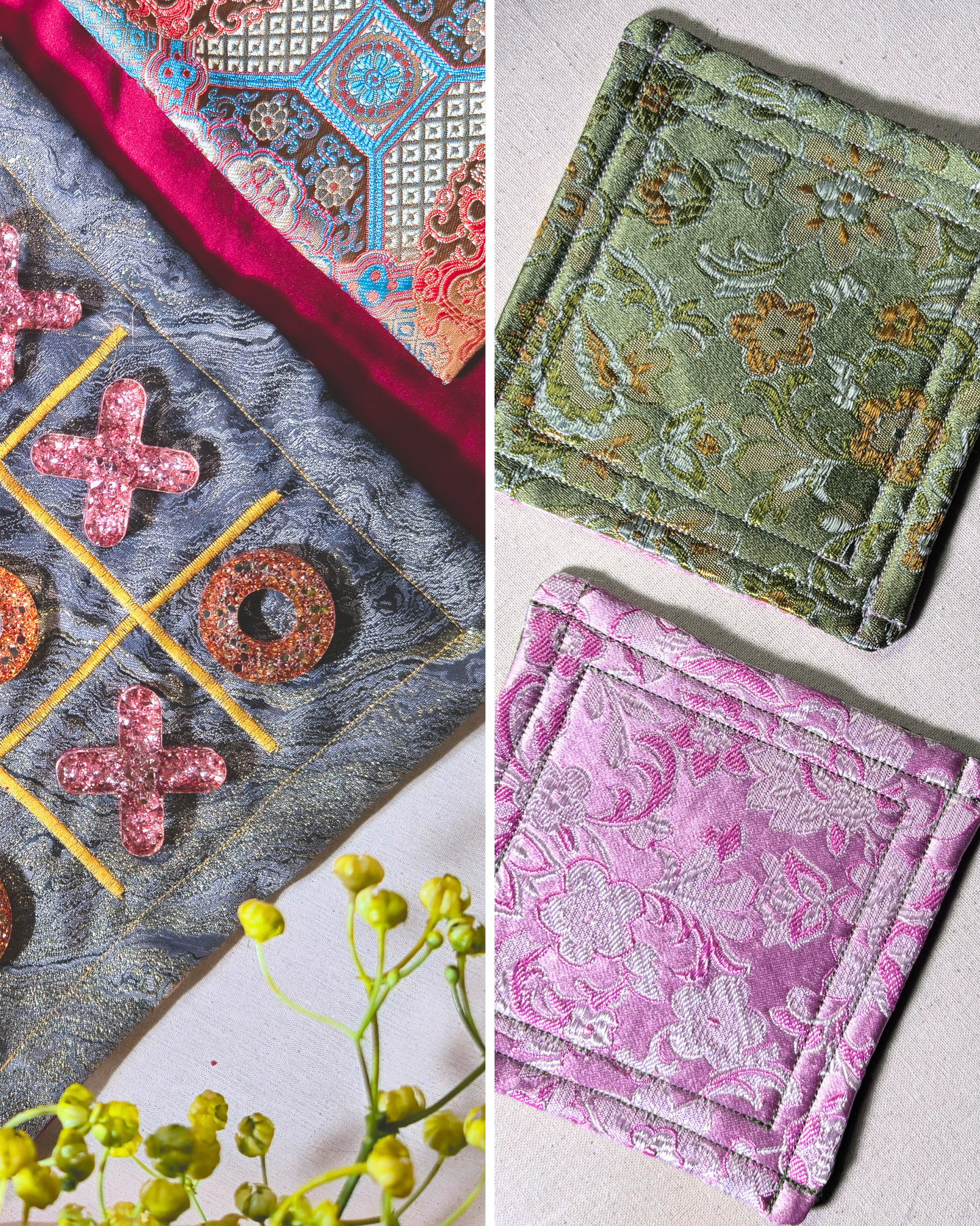 CNY Gift Set // Clarity (Handmade X & O Set with Coasters)