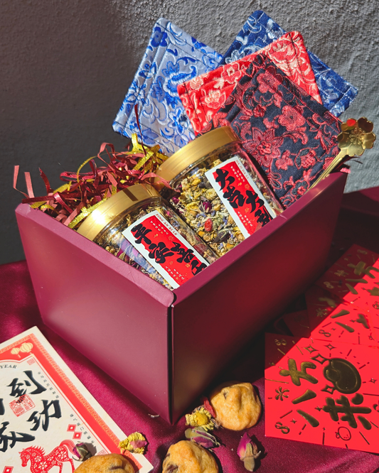 CNY Gift Set // Serenity (Floral Tea Mix & Handmade Coasters)