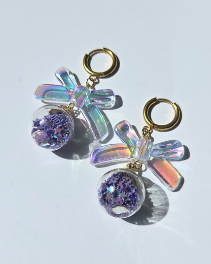 [LIMITED] CHRISSIE BABE // Handmade Stainless Steel Earrings - Purple
