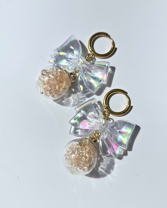 [LIMITED] CHRISSIE BELLE // Handmade Stainless Steel Earrings - Light Pink