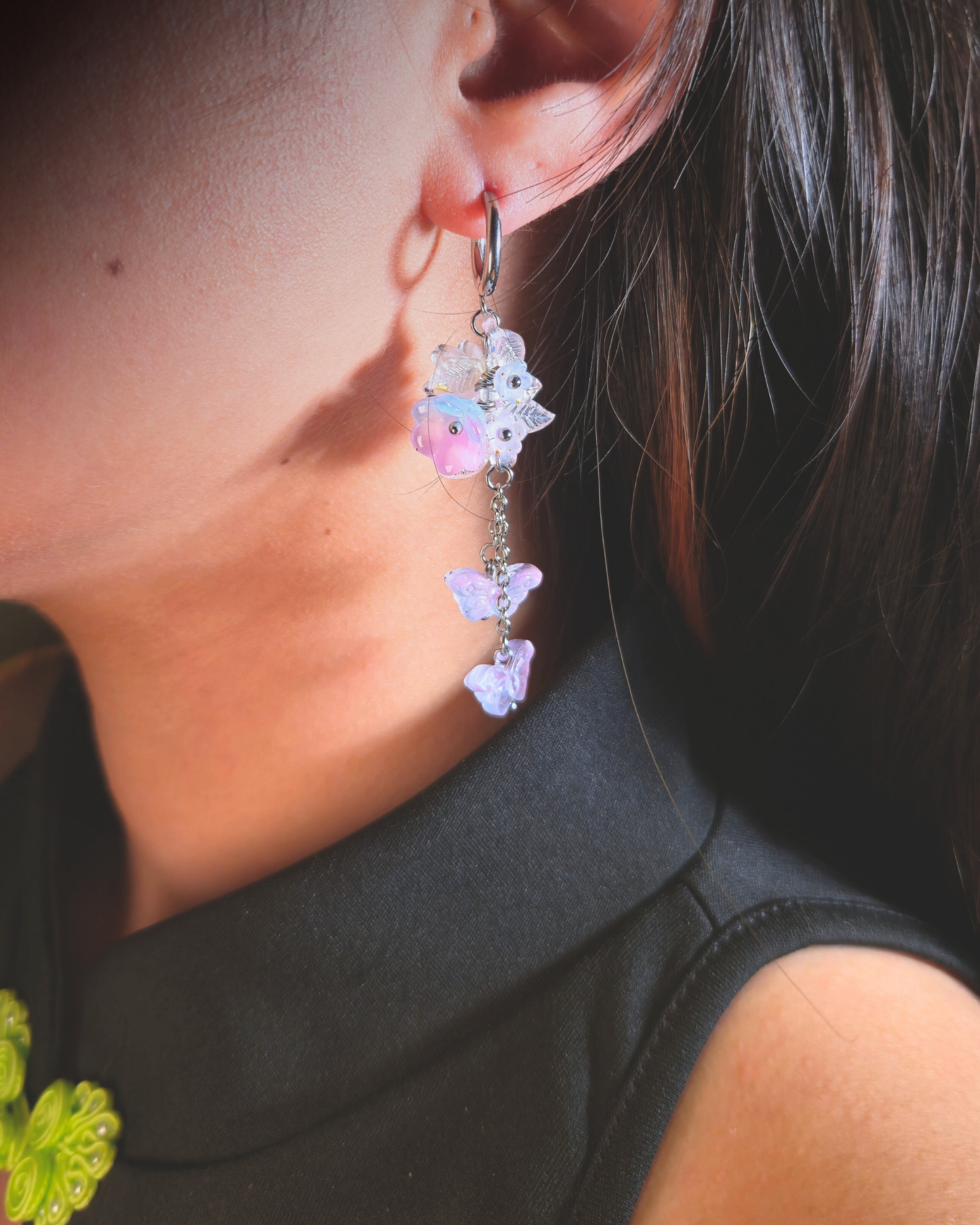 FLORAL DREAMS Stainless Steel Earrings // Misty Mornings