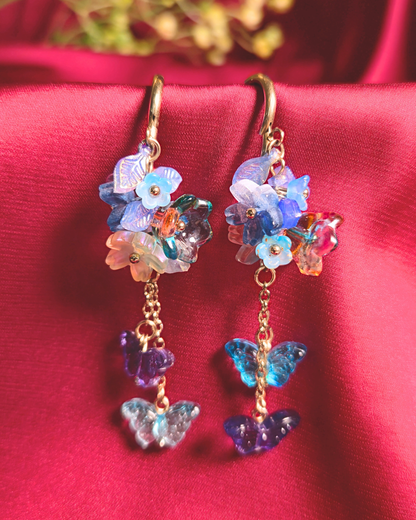 FLORAL DREAMS Stainless Steel Earrings // Ocean Sunrise