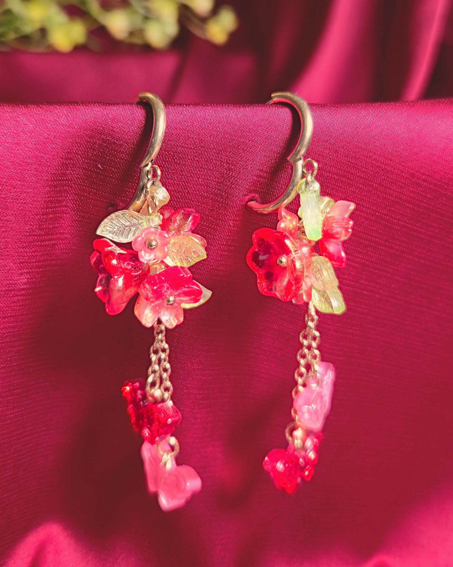 FLORAL DREAMS Stainless Steel Earrings // Watermelon Crush