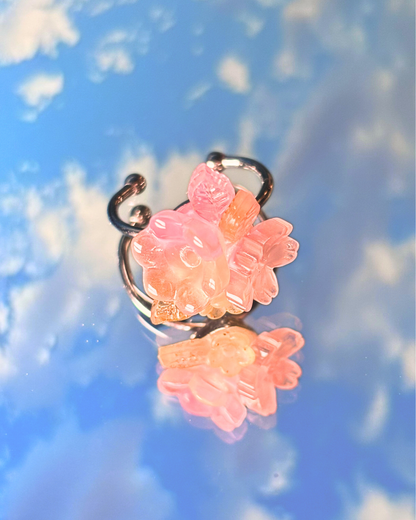 FLORAL DREAMS Stainless Steel Adjustable Ring // Butterblush