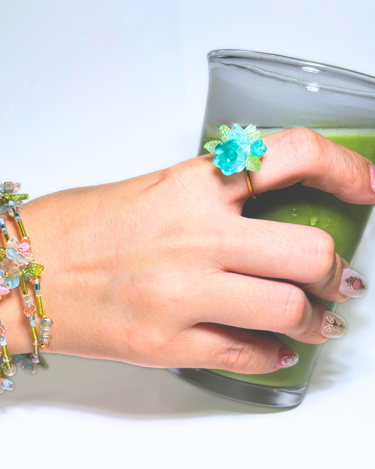 FLORAL DREAMS Stainless Steel Adjustable Ring // Meadow Whispers