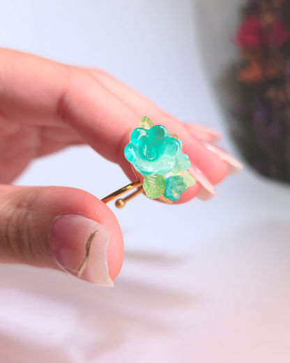 FLORAL DREAMS Stainless Steel Adjustable Ring // Meadow Whispers