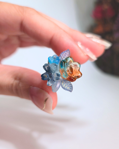 FLORAL DREAMS Stainless Steel Adjustable Ring // Ocean Sunrise