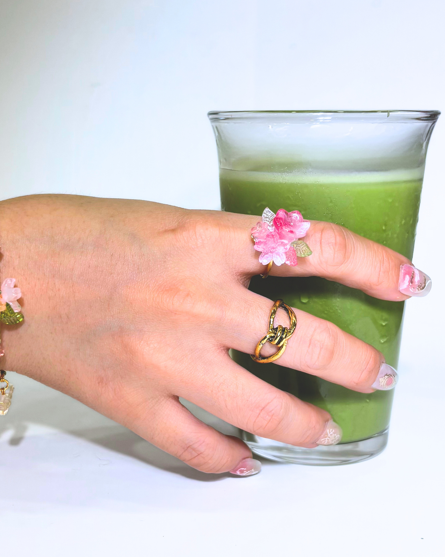 FLORAL DREAMS Stainless Steel Adjustable Ring // Sakura Wishes