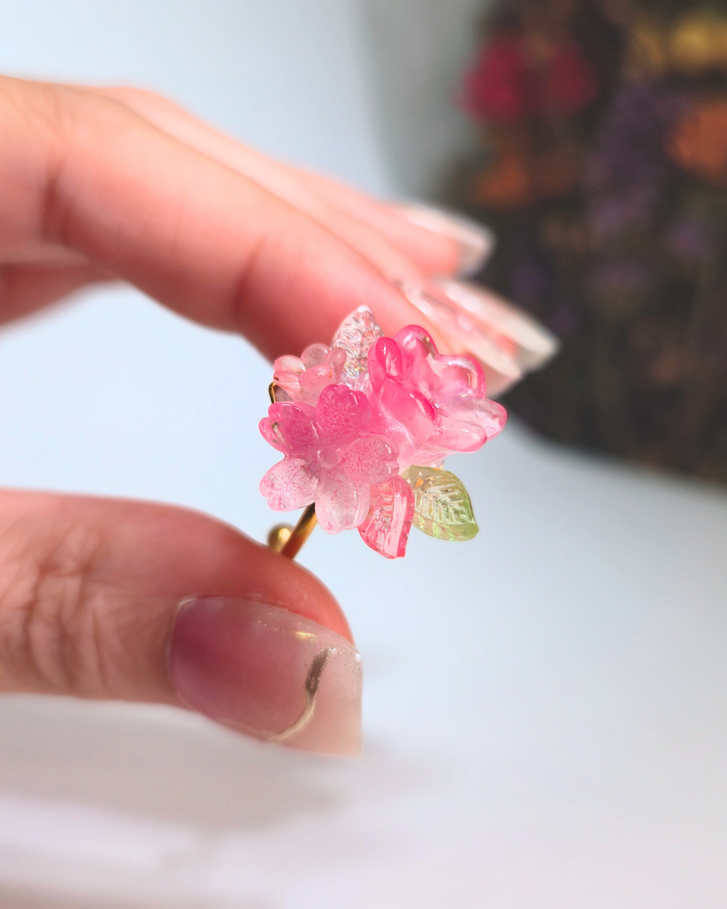 FLORAL DREAMS Stainless Steel Adjustable Ring // Sakura Wishes