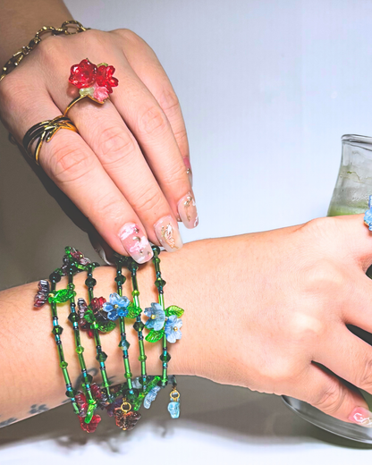 FLORAL DREAMS Stainless Steel Adjustable Ring // Watermelon Crush