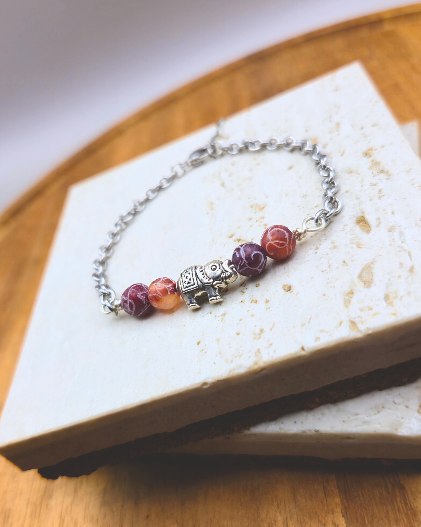 Handmade Bracelet - Ruby Elephant