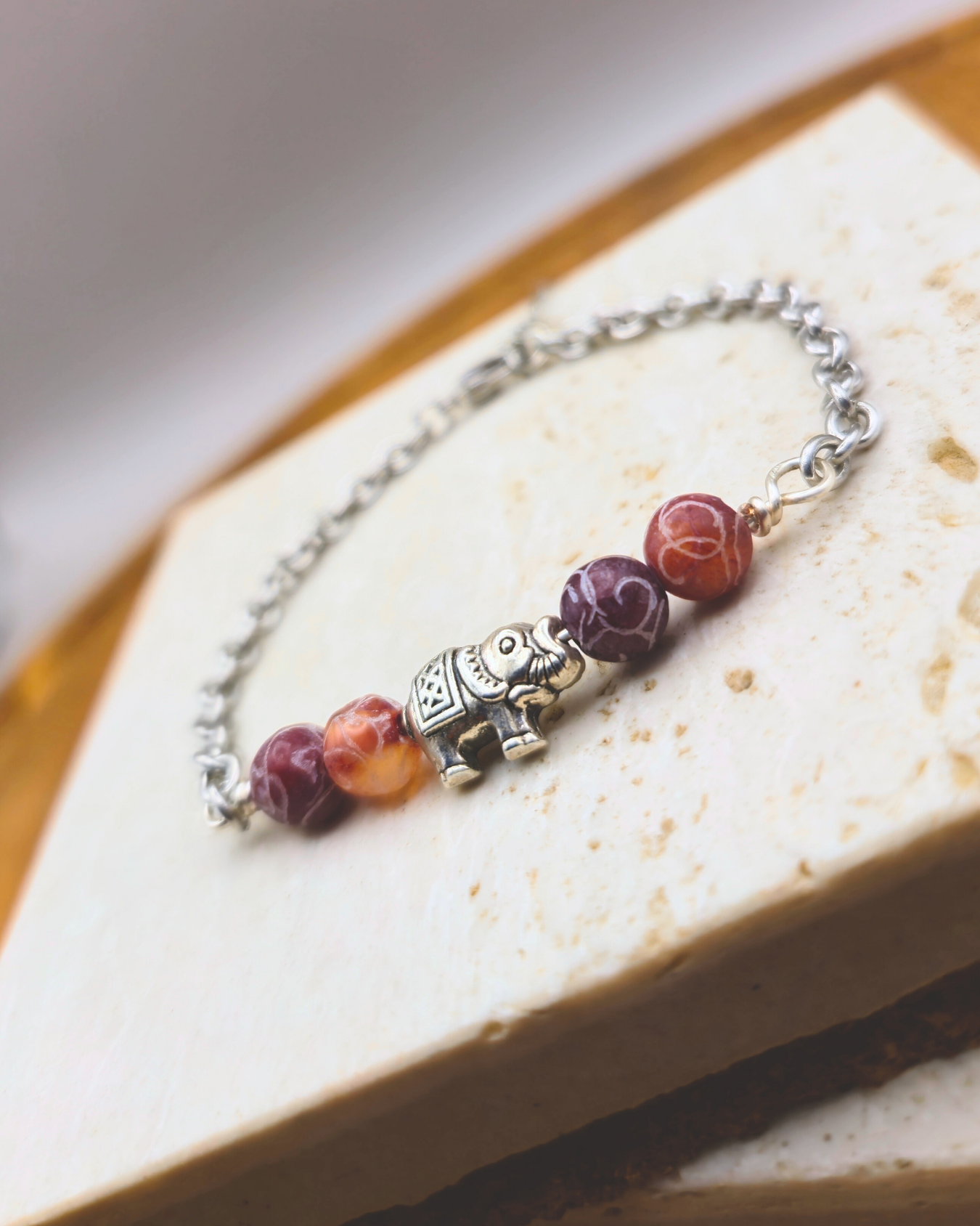 Handmade Bracelet - Ruby Elephant