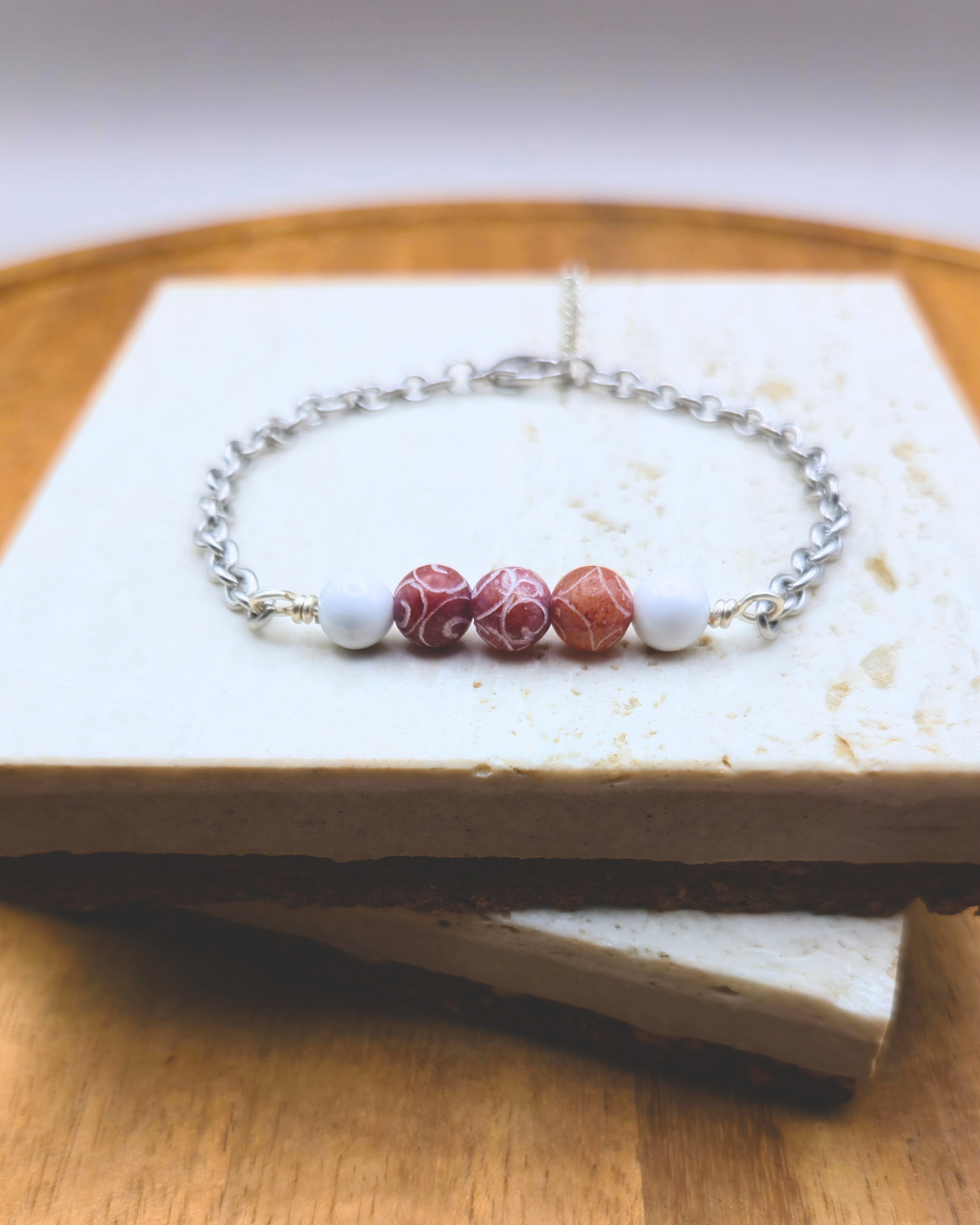 Handmade Bracelet - Ruby Triplets