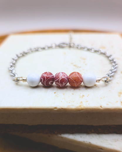 Handmade Bracelet - Ruby Triplets