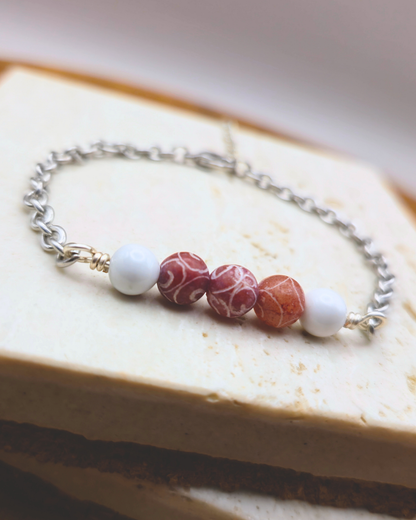 Handmade Bracelet - Ruby Triplets