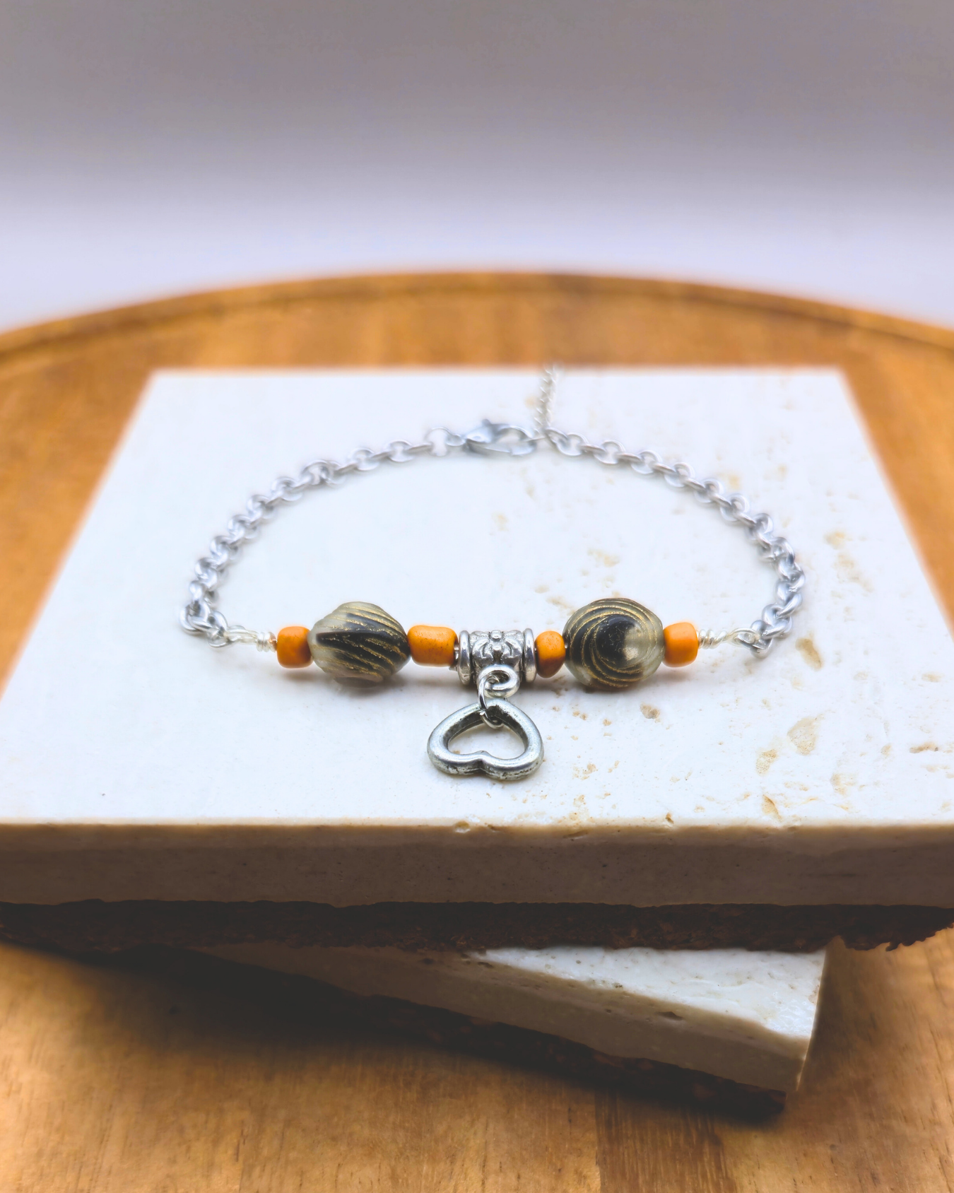 Handmade Bracelet - Tangerine Gold