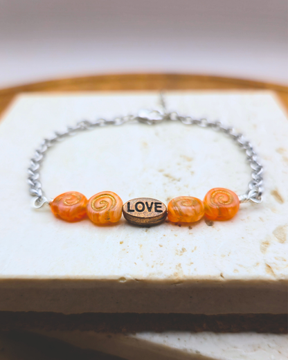 Handmade Bracelet - Tangerine Love