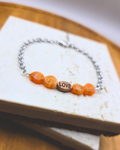 Handmade Bracelet - Tangerine Love