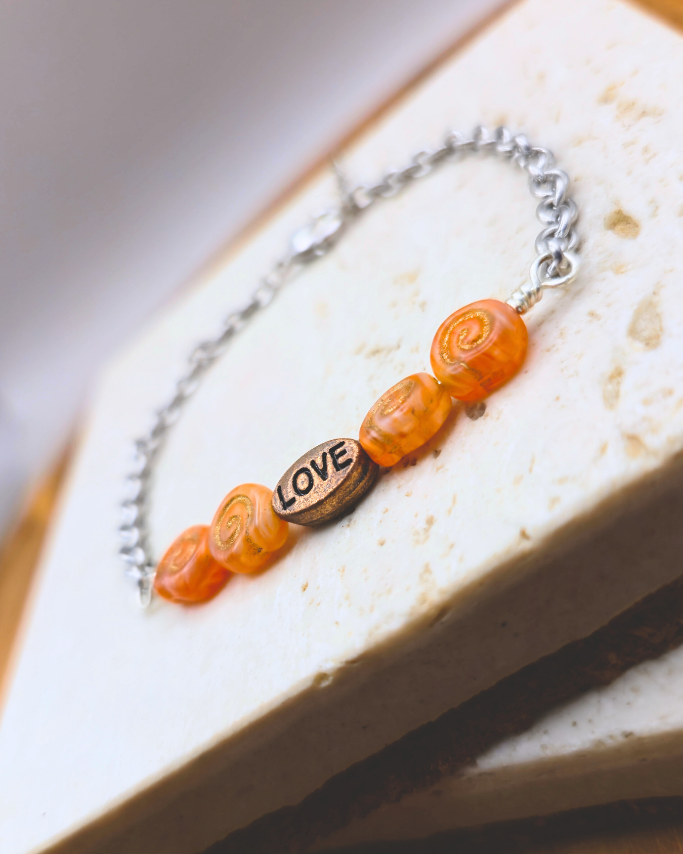 Handmade Bracelet - Tangerine Love