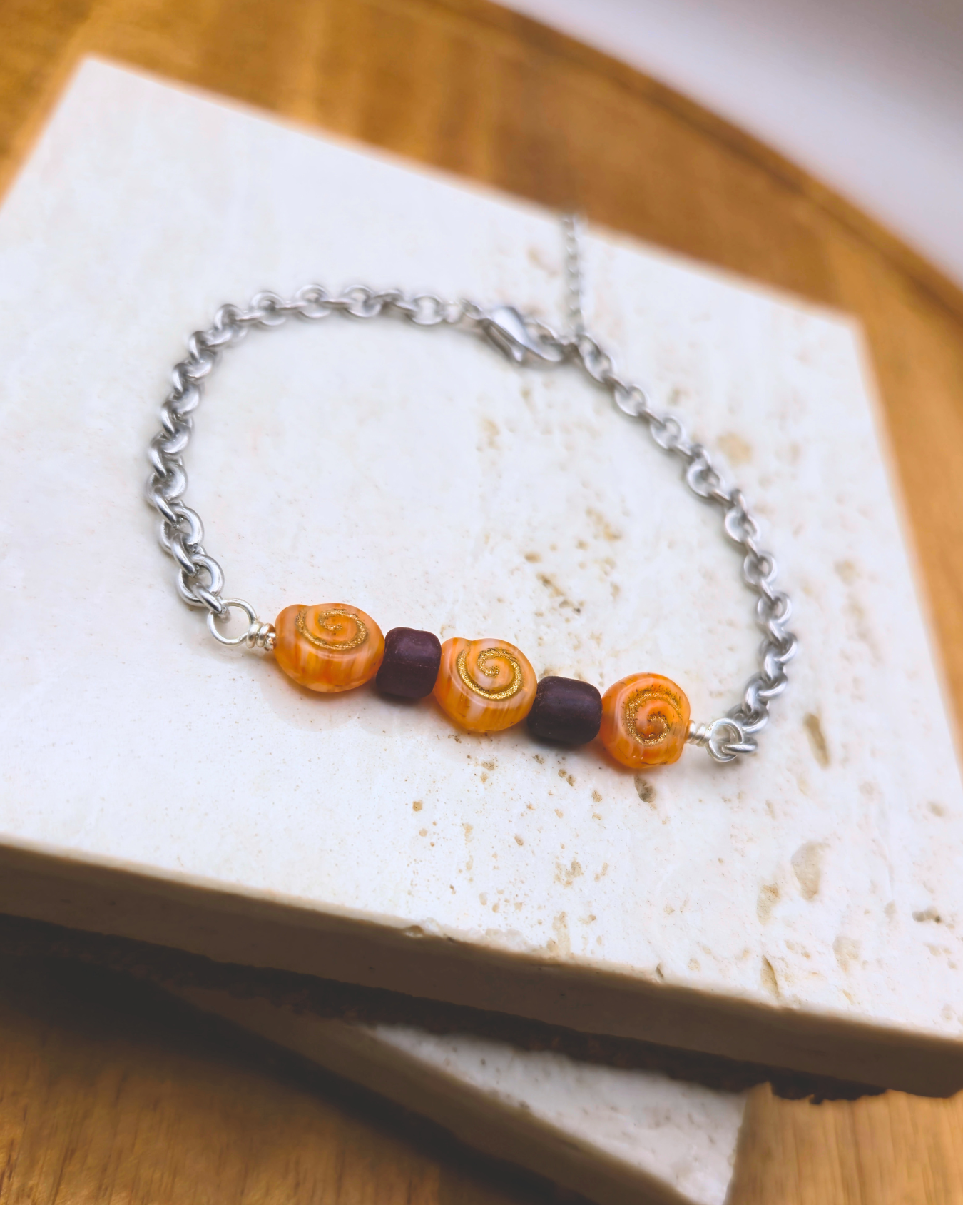 Handmade Bracelet - Tangerine Stone