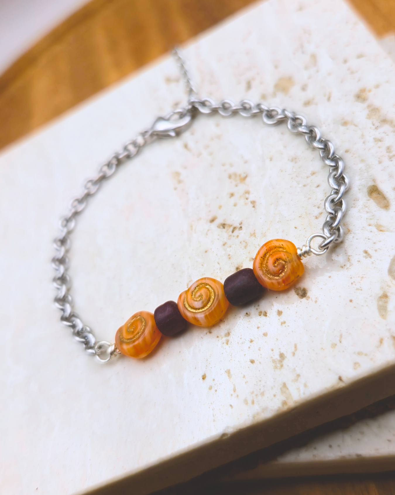 Handmade Bracelet - Tangerine Stone