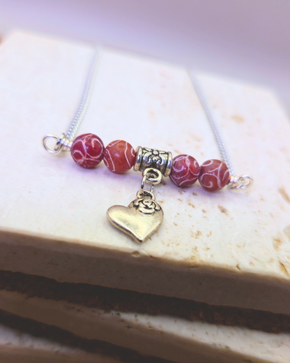 Handmade Metal Necklace - Ruby Love