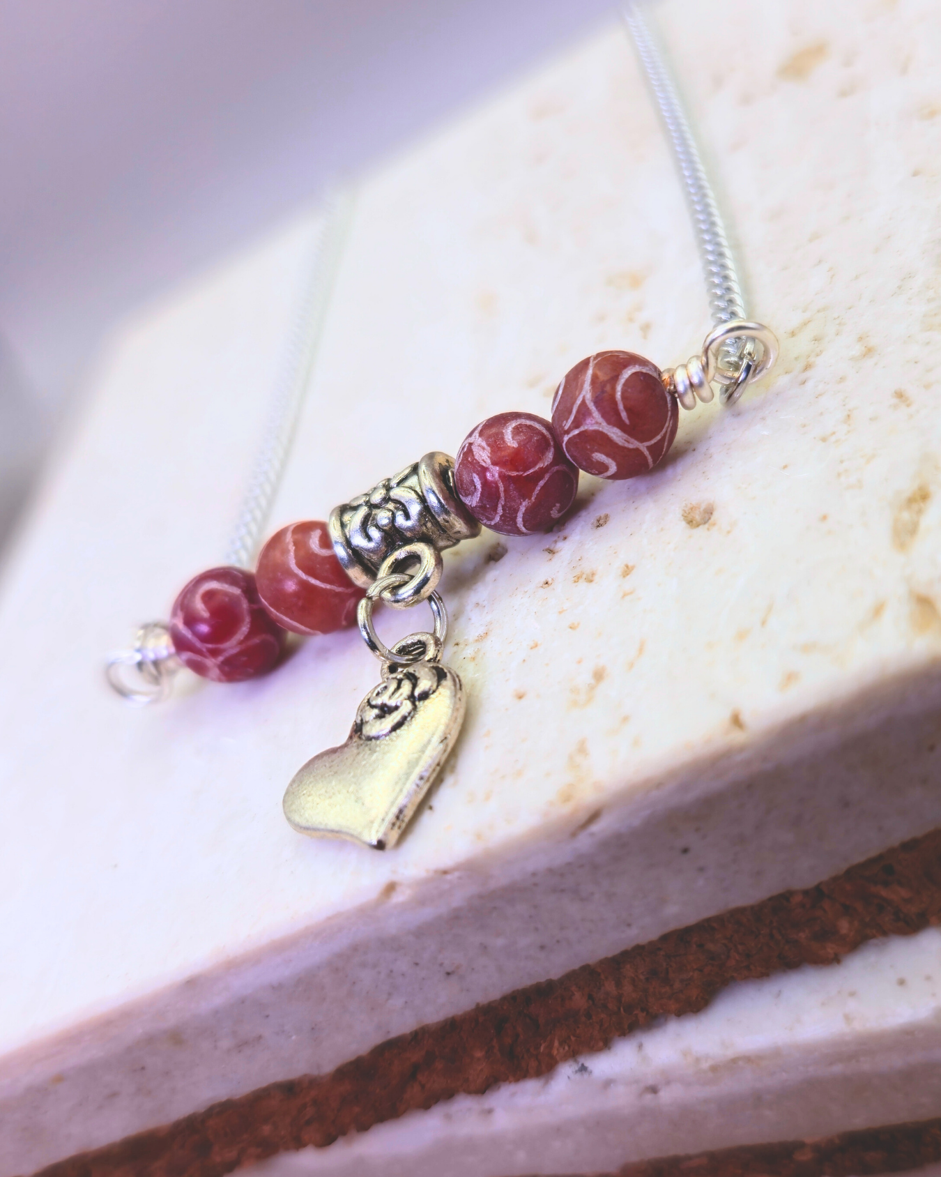 Handmade Metal Necklace - Ruby Love