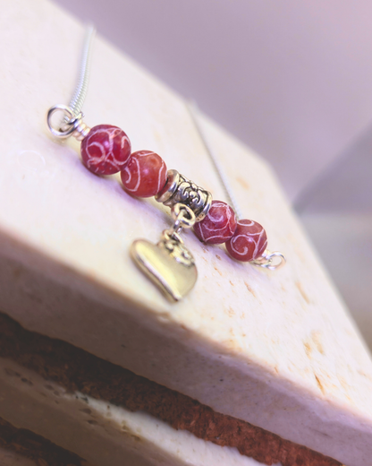 Handmade Metal Necklace - Ruby Love