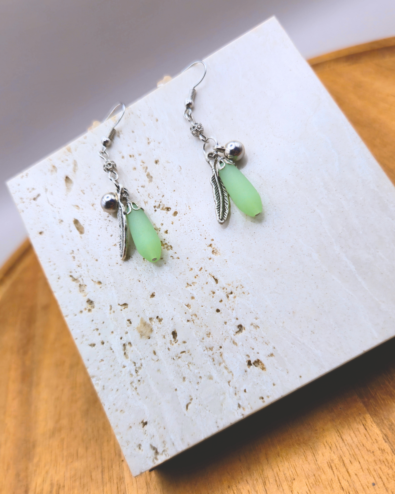 Handmade Earrings - Feather Drop