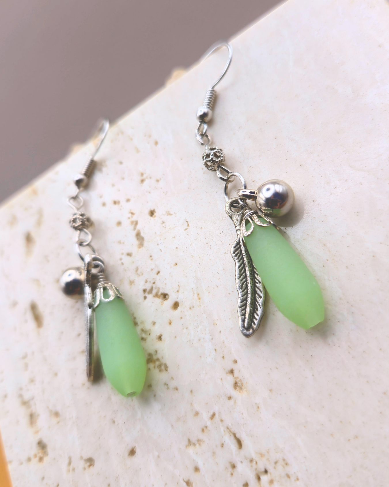 Handmade Earrings - Feather Drop