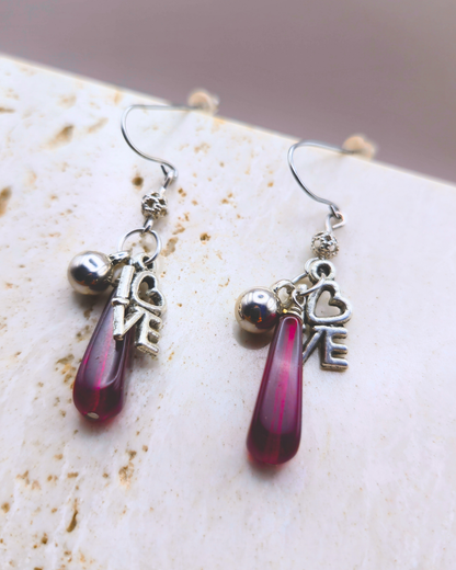 Handmade Earrings - Scarlet Love