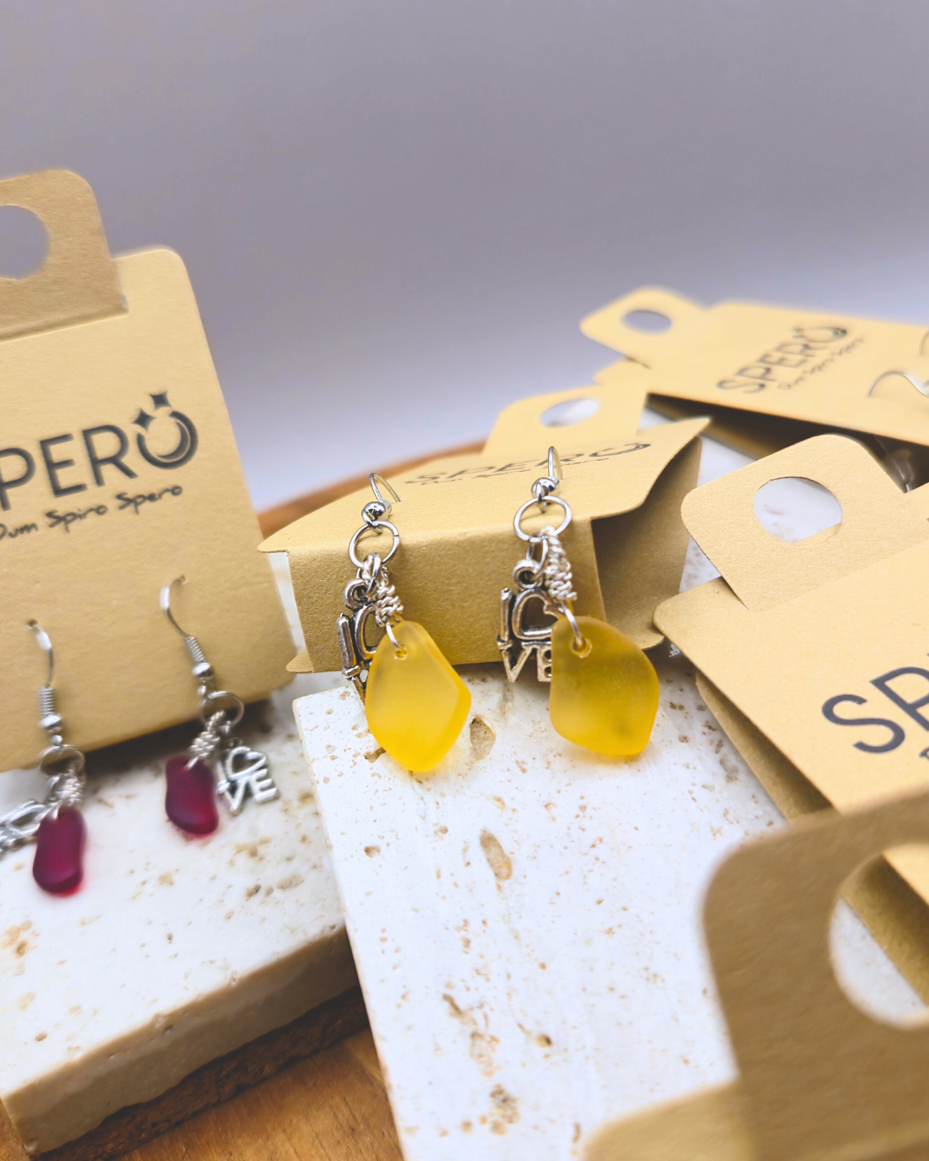 Handmade Earrings - Yellow Stone