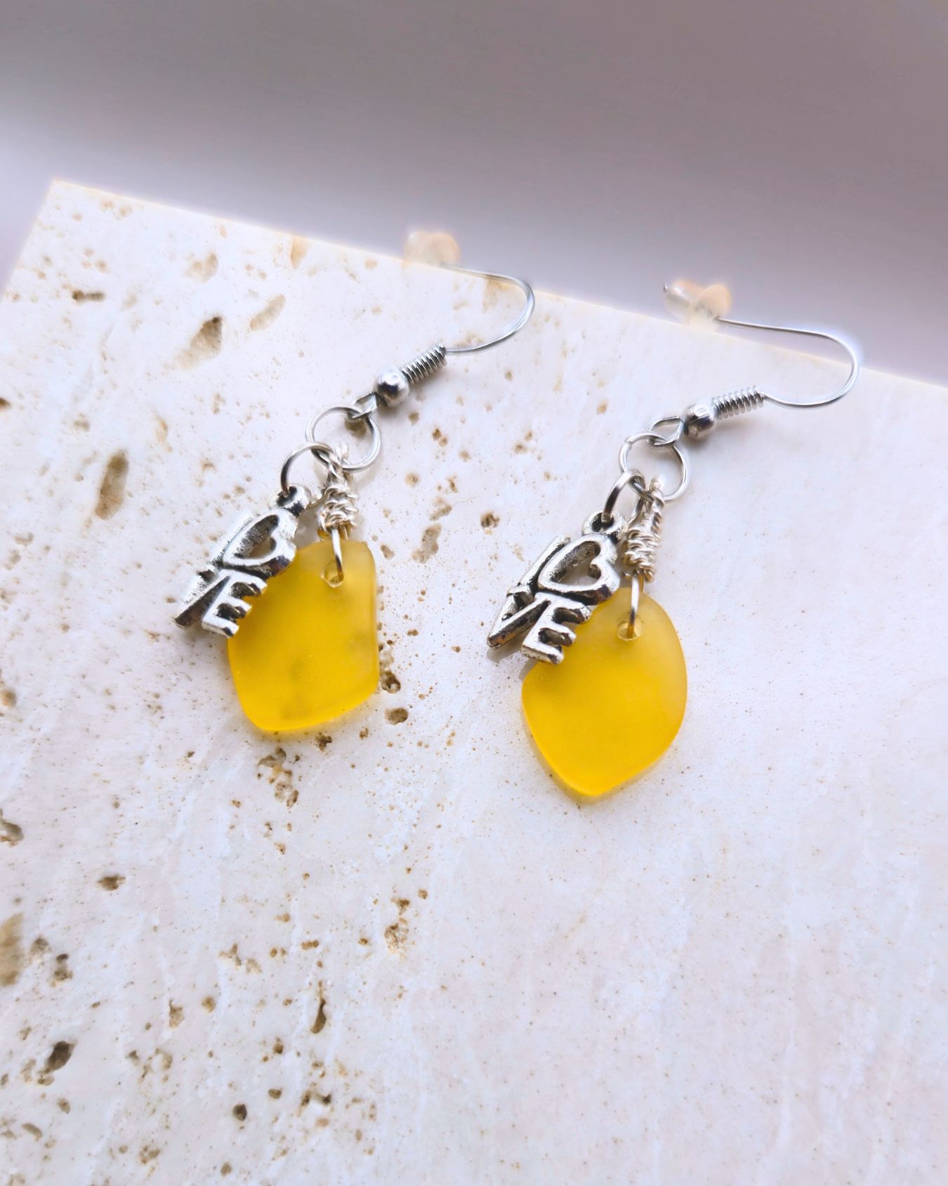 Handmade Earrings - Yellow Stone