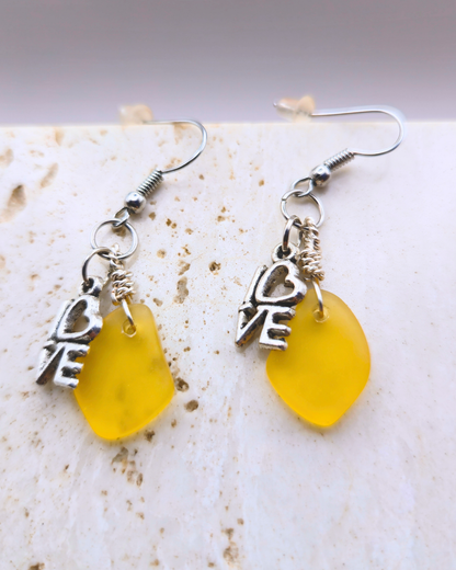 Handmade Earrings - Yellow Stone