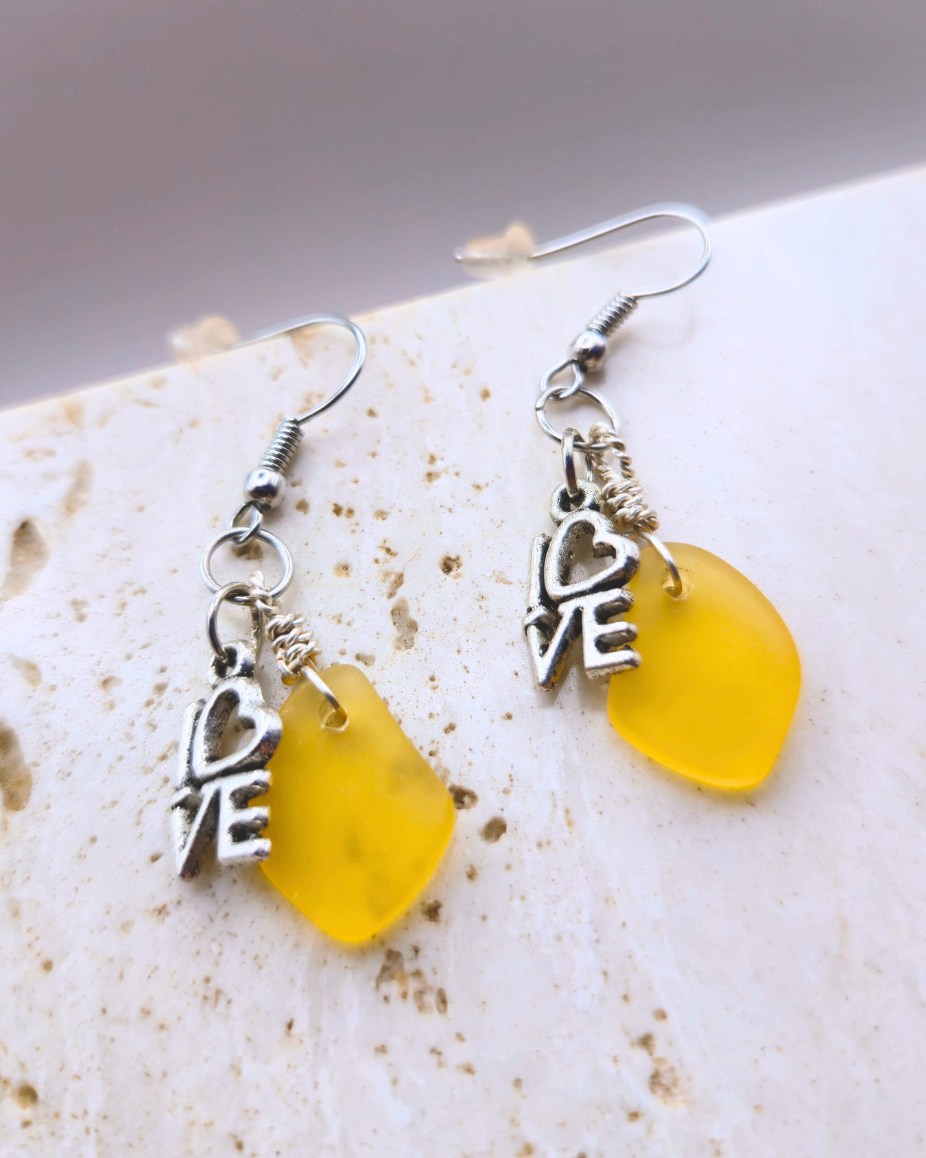 Handmade Earrings - Yellow Stone