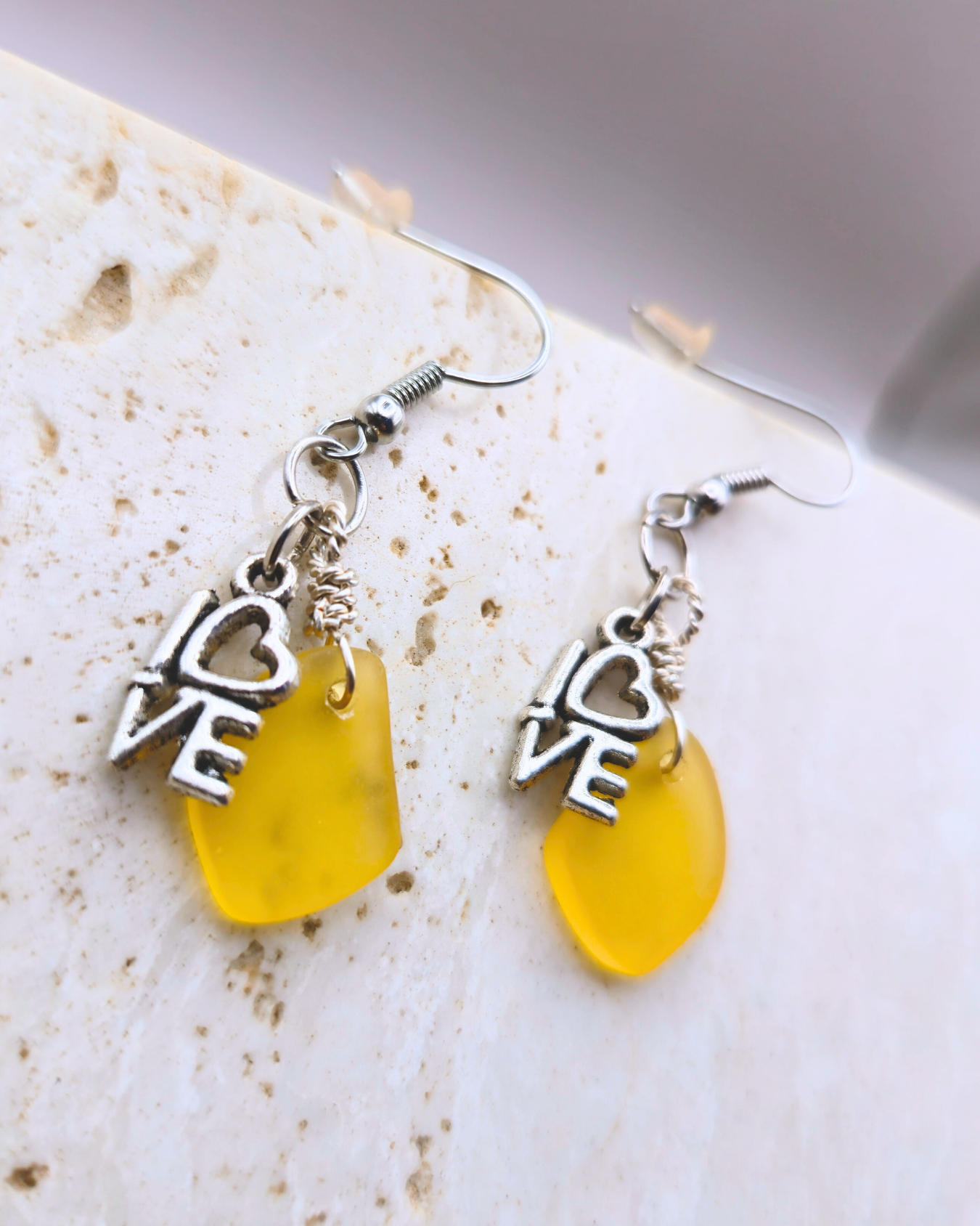 Handmade Earrings - Yellow Stone