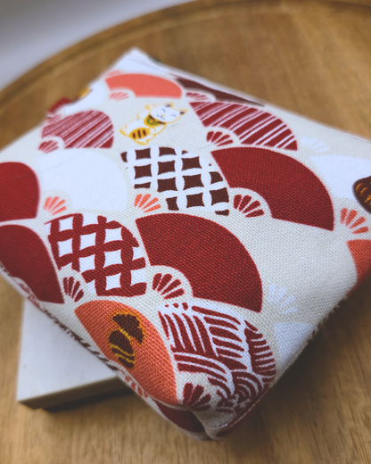 Small Handmade Pouch - Fortune Cat