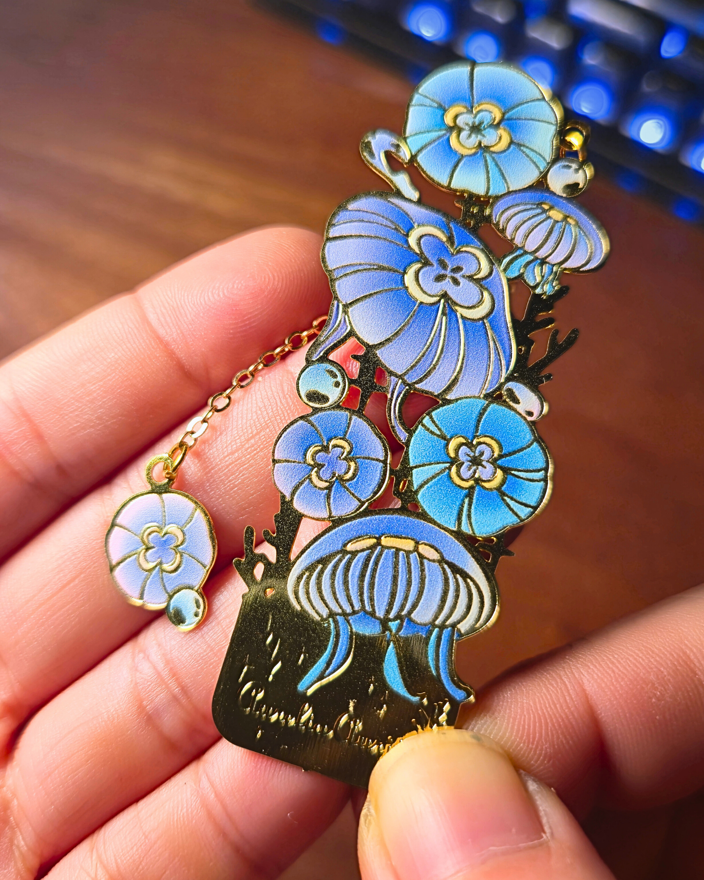Metal Bookmark - Baby Blue Jellyfish