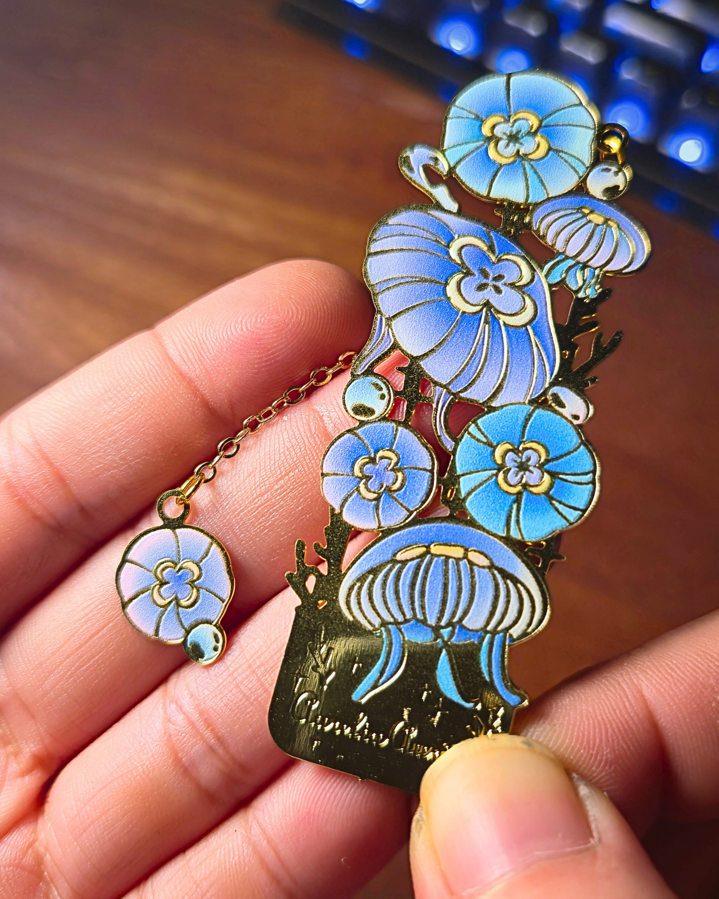 Metal Bookmark - Baby Blue Jellyfish