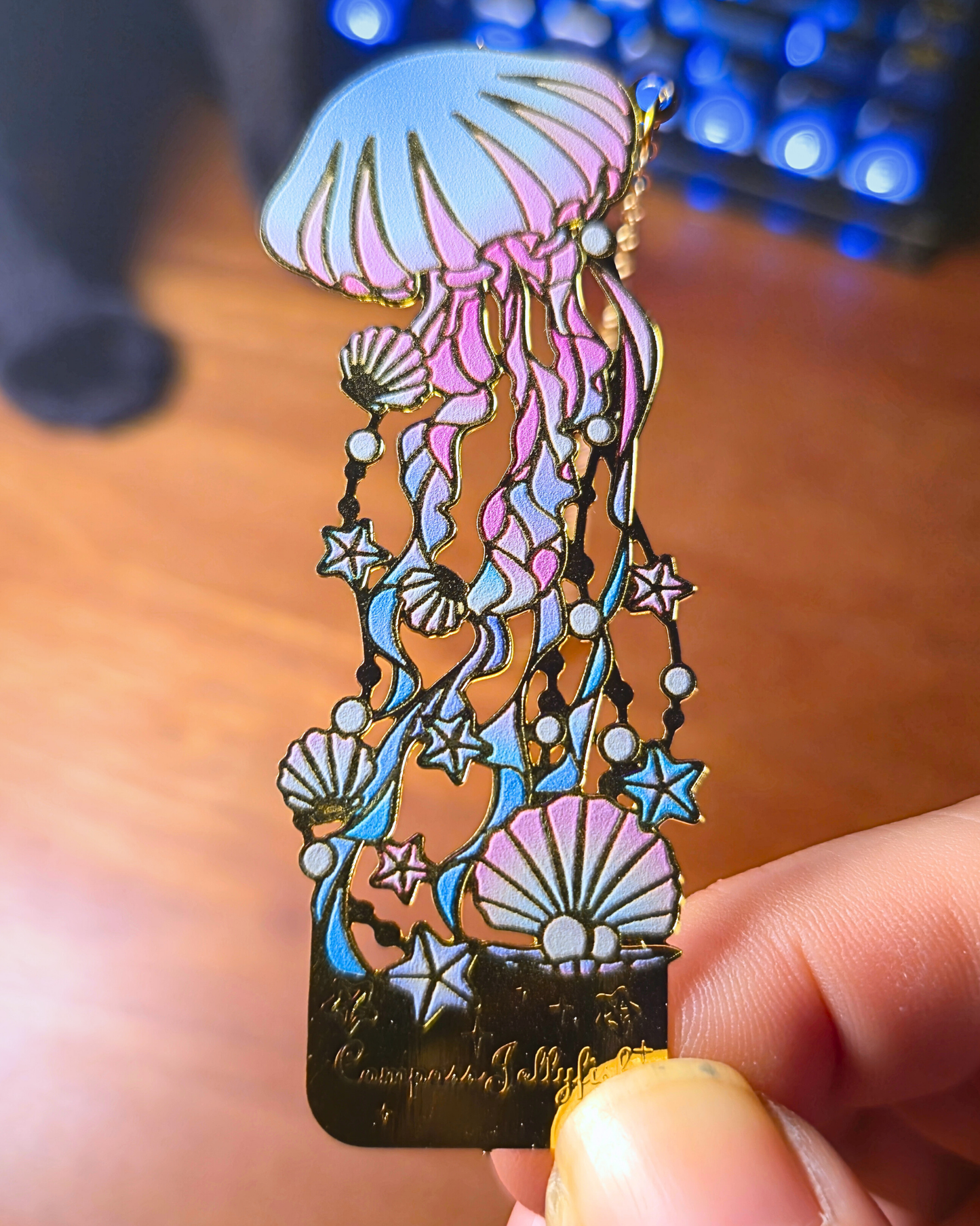 Metal Bookmark - Cotton Candy Jellyfish