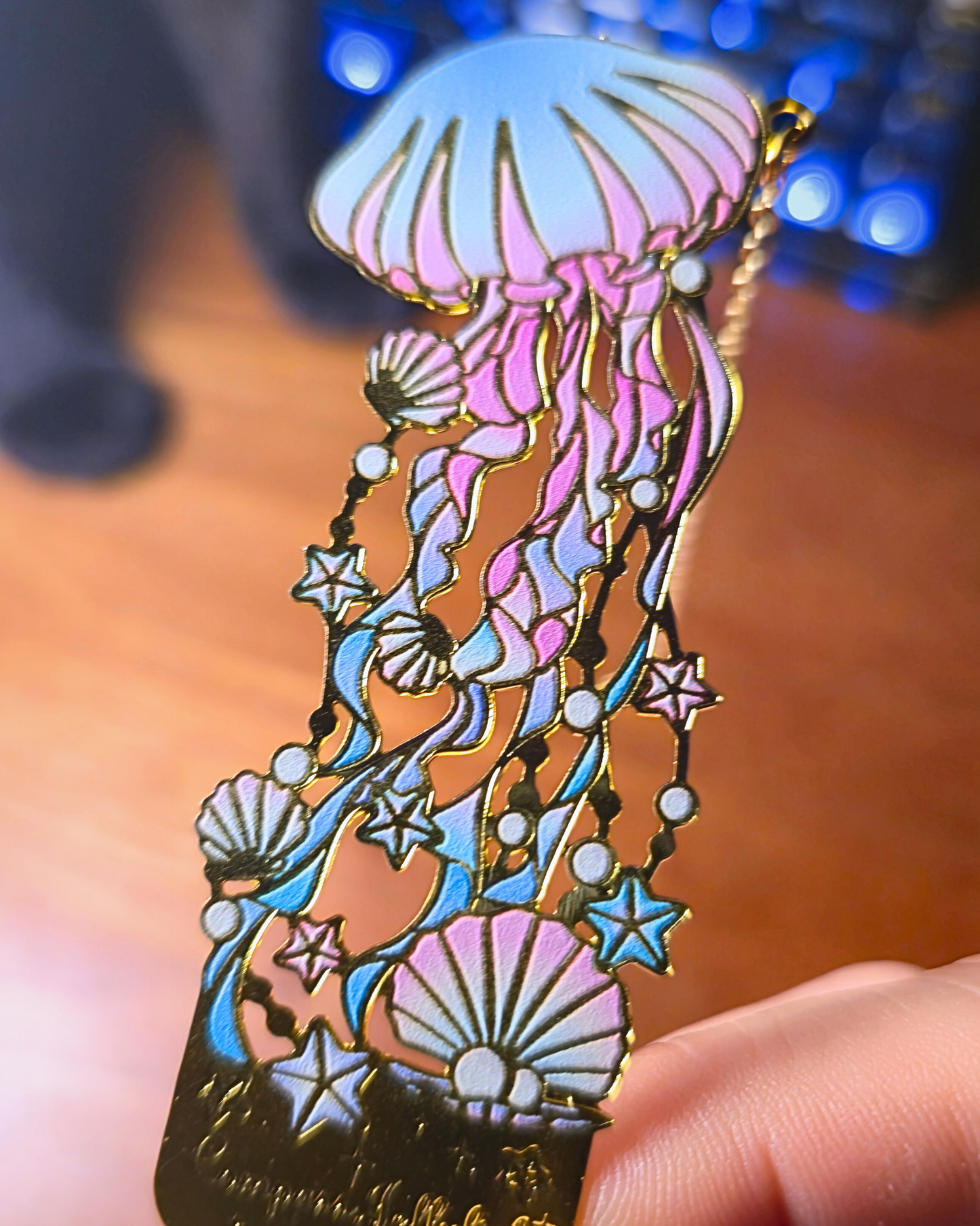 Metal Bookmark - Cotton Candy Jellyfish