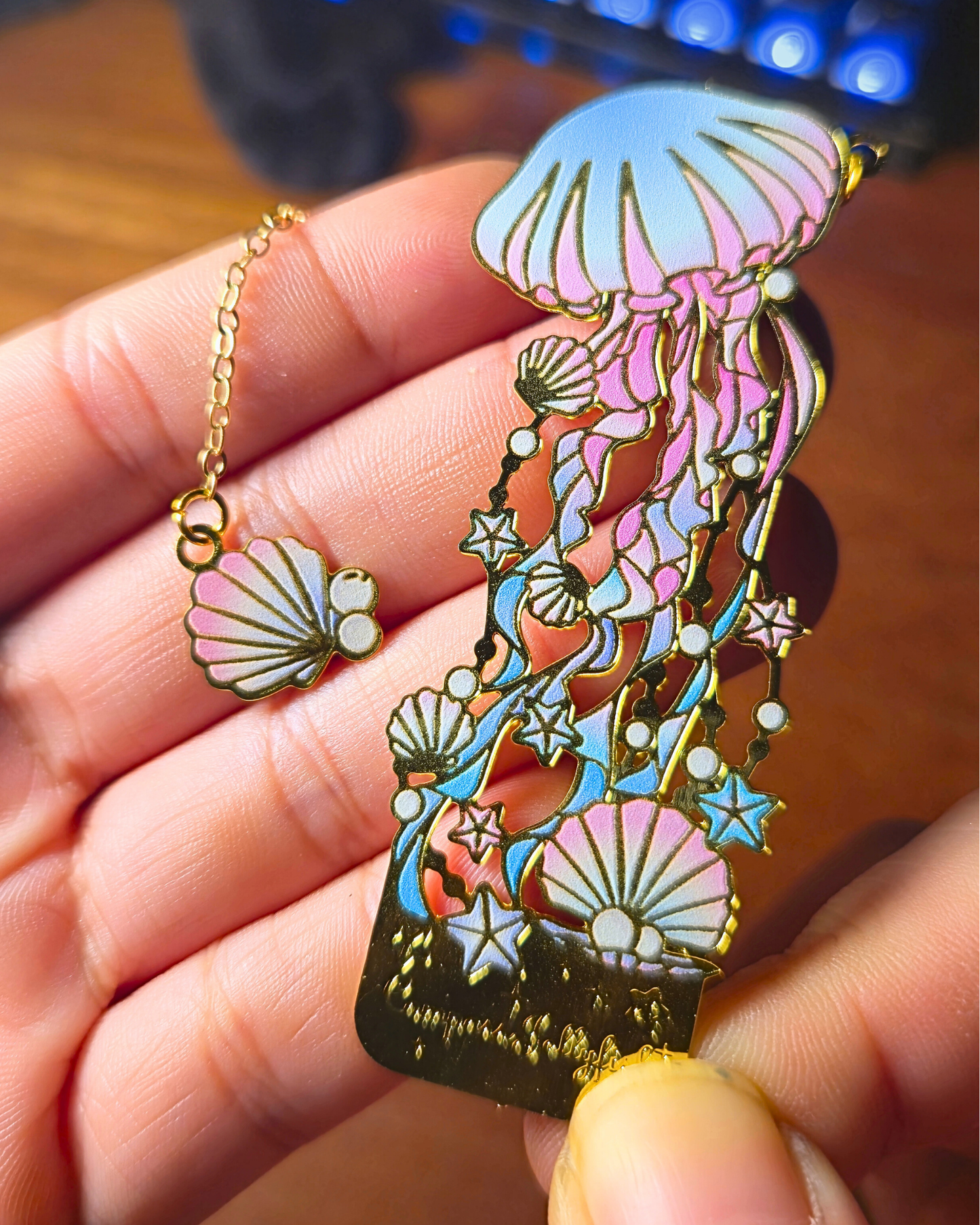 Metal Bookmark - Cotton Candy Jellyfish